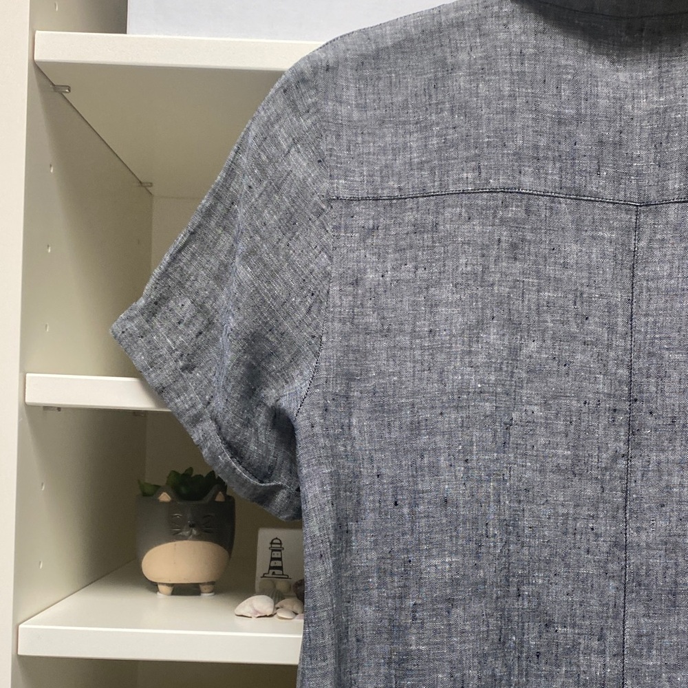 Tahari - Gray Linen Button-Down Dress! Like NEW. Size S. - Picture 13 of 15
